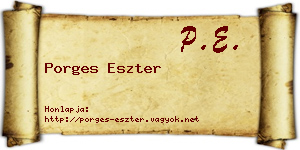 Porges Eszter névjegykártya